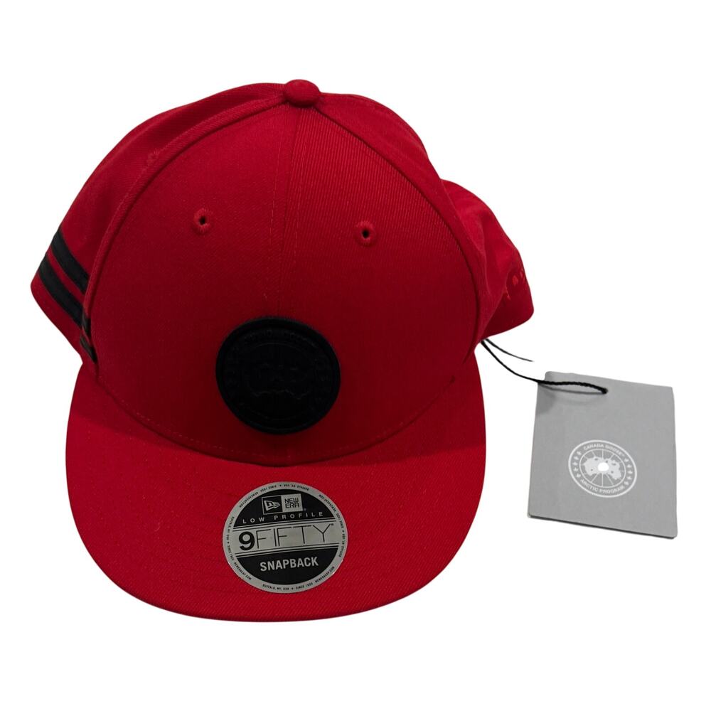CANADA GOOSE x New Era 9FIFTY Low Profile Arctic Disc Snapback Hat Red NWT OS